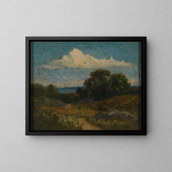 Landskap - Edward Mitchell Bannister — inramlat konstverk på väggen