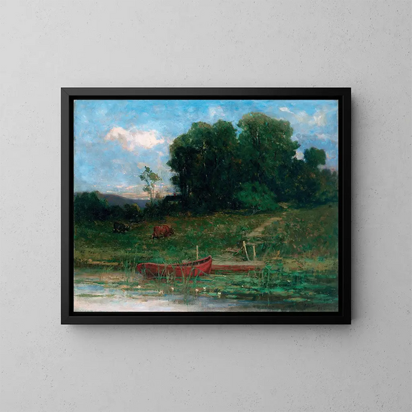 L'atterrissage à la ferme - Edward Mitchell Bannister — inramlat konstverk på väggen