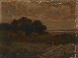 Edward Mitchell Bannister - Untitled Landscape with Two Women Reclining on Rocks.webp