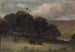 Otydlig landskapsbild med träd och två kor på ängen - Edward Mitchell Bannister — vy av konstverket