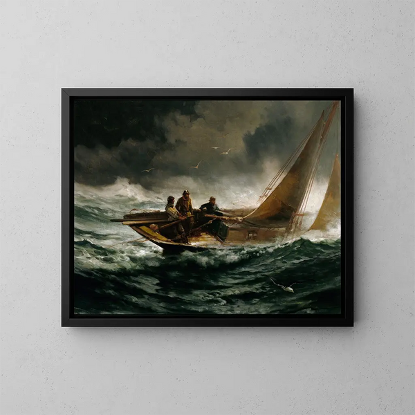 Att möta en storm - Edward Moran — inramlat konstverk på väggen