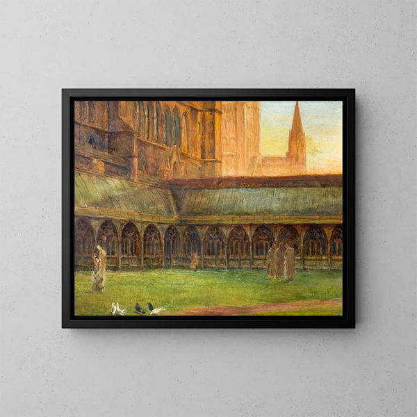 Les cloître de la cathédrale de Lincoln - Edward Richard Taylor — inramlat konstverk på väggen