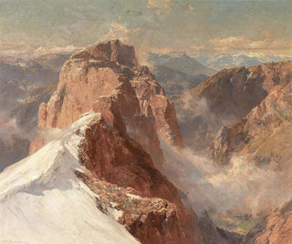 Vue du Crozzon di Brenta depuis la Cima Tosa avec le Pilastro dei Francesi - Edward Theodore Compton — vy av konstverket