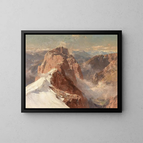 Vue du Crozzon di Brenta depuis la Cima Tosa avec le Pilastro dei Francesi - Edward Theodore Compton — inramlat konstverk på väggen