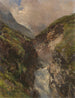 Gorge de montagne avec cascade rugissante - Edward Theodore Compton — vy av konstverket