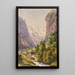 Lauterbrunnen Schweiz - Edward Theodore Compton — inramlat konstverk på väggen