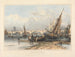 Ny London Bridge från Billingsgate - Edward William Cooke — vy av konstverket