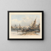 Ny London Bridge från Billingsgate - Edward William Cooke — inramlat konstverk på väggen