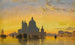 Venise, solnedgång bakom kyrkan Santa Maria della Salute - Edward William Cooke — vy av konstverket