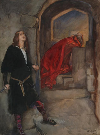 Edwin Austin Abbey - Hamlet Now I might do it pat now he is praying Act III Scene iii Hamlet.webp