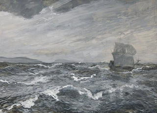 Edwin Austin Abbey - Seascape with sailing boat.webp