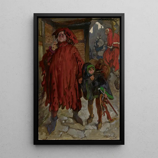 Edwin Austin Abbey - Sir John Falstaff with His Page King Henry IV Part II Act I Scene II.webp