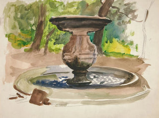 Edwin Austin Abbey - Study of a fountain.webp
