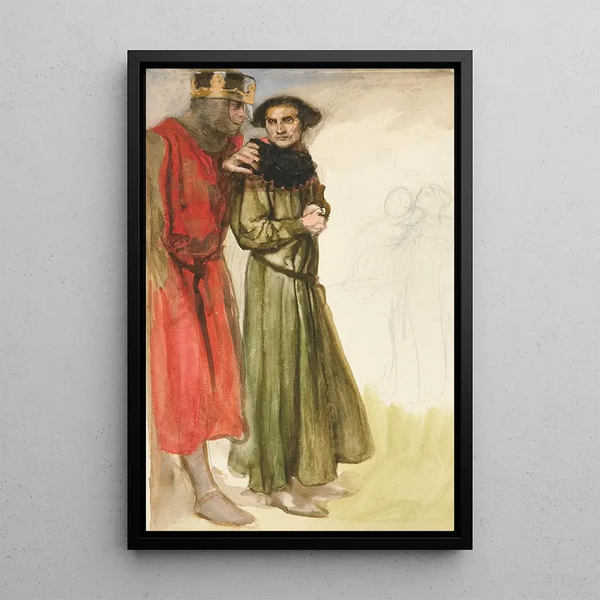 okänd shakespeareskildring - Edwin Austin Abbey — inramlat konstverk på väggen
