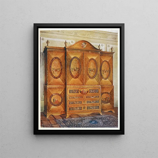 Edwin Foley - Satinwood wardrobe inlaid with tulipwood harewood holly ebony mahogany and other woods.webp