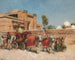 En bröllopsprocession framför ett palats i Rajasthan - Edwin Lord Weeks — vy av konstverket