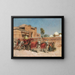 En bröllopsprocession framför ett palats i Rajasthan - Edwin Lord Weeks — inramlat konstverk på väggen