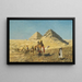 karavan av kameler bland pyramiderna i Egypten - Edwin Lord Weeks — inramlat konstverk på väggen