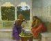 Figurer i ett interiör med trädgård av palmer bortom - Edwin Lord Weeks — vy av konstverket