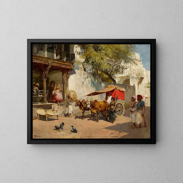 Filles de nautche et gharry à Ahmedabad - Edwin Lord Weeks — inramlat konstverk på väggen