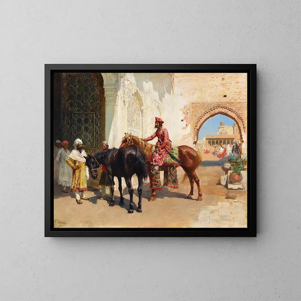 Vendeur de chevaux persans à Bombay - Edwin Lord Weeks — inramlat konstverk på väggen