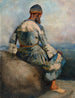 den persiska bonden som sitter på toppen av en klippa - Edwin Lord Weeks — vy av konstverket