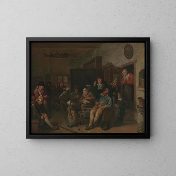 kirurg och barberare - Egbert van Heemskerck — inramlat konstverk på väggen