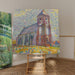 Reproduktion av målningen av kyrka i Zoutelande - Piet Mondrian
