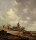 bykyrka sedd från dynorna - Jan van Goyen — vy av konstverket