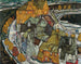 Croissant de maisons II - Egon Schiele — vy av konstverket