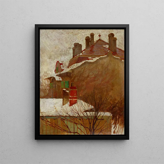 Egon Schiele - Huser im Winter Blick aus dem Atelier.webp