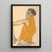 Självporträtt i gul väst 1914 - Egon Schiele — inramlat konstverk på väggen