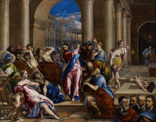 El Greco Domenikos Theotokopoulos - Christ Driving the Money Changers from the Temple.webp