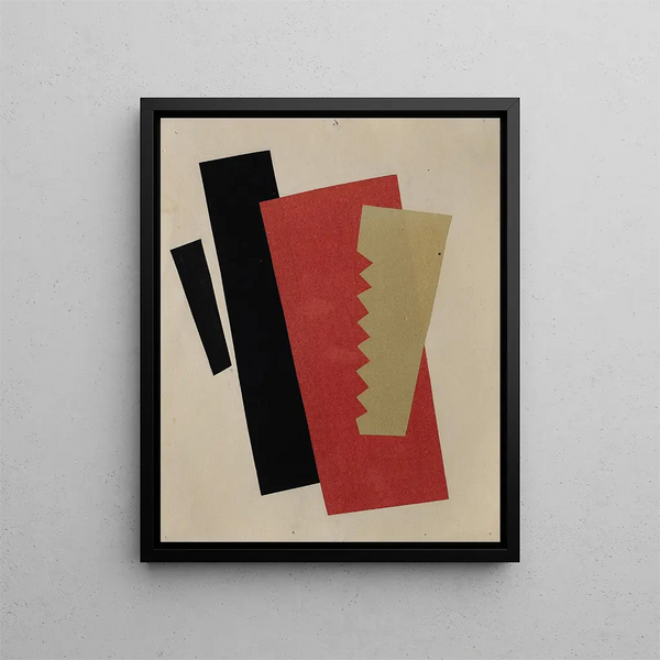 Composition RougeNoirOr - El Lissitzky — inramlat konstverk på väggen