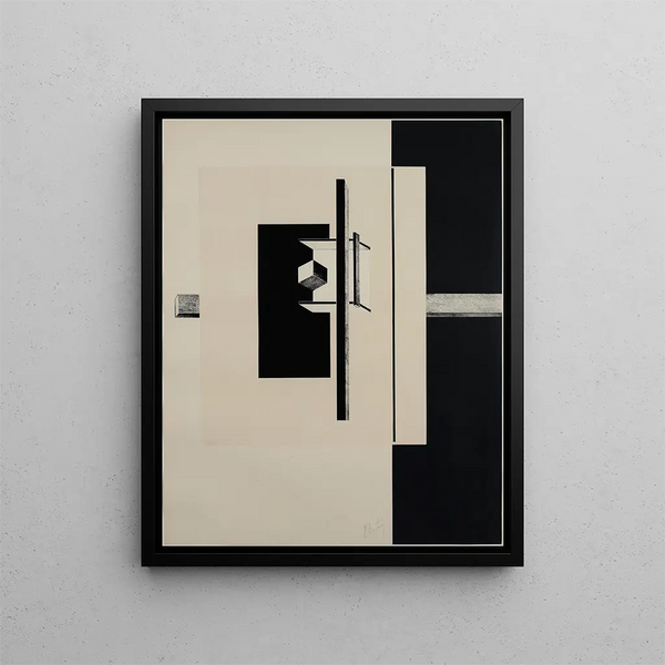Märke: Kestnermappe Proun Rob Levnis & Chapman GmbH Hannover 7 - El Lissitzky — inramlat konstverk på väggen