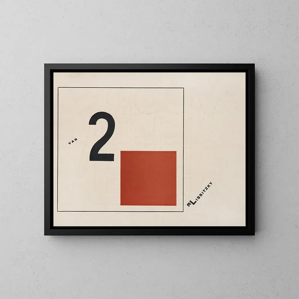 Att bli suprematist av två färger i sex konstruktioner Pl 2 - El Lissitzky — inramlat konstverk på väggen