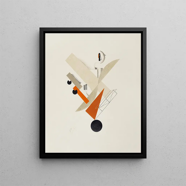 Le Globe-trotter - El Lissitzky — inramlat konstverk på väggen