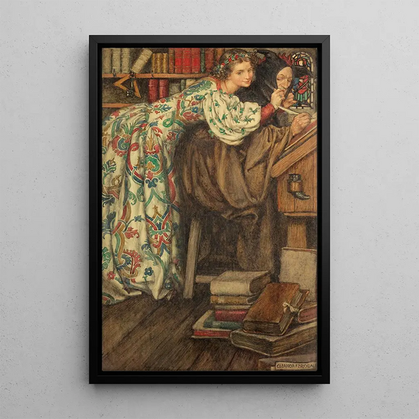 Le Chapeau qui Va - Eleanor Fortescue-Brickdale — inramlat konstverk på väggen