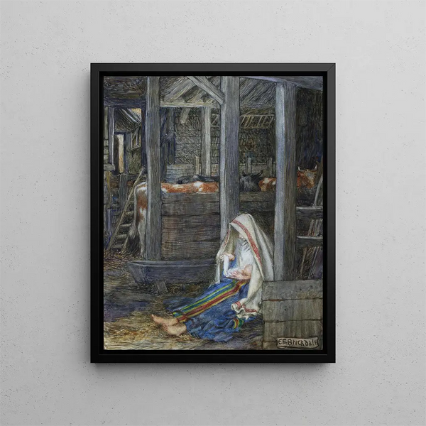 La Nativité - Eleanor Fortescue-Brickdale — inramlat konstverk på väggen
