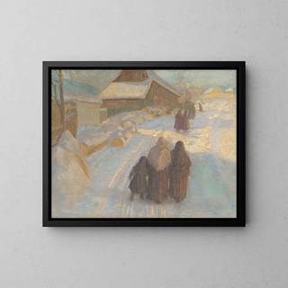 Elemr HalszHradil - Winter in the village.webp