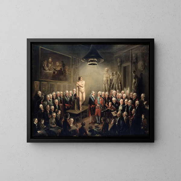 Gustave III:s besök vid Royal Academy of Arts - Elias Martin — inramlat konstverk på väggen