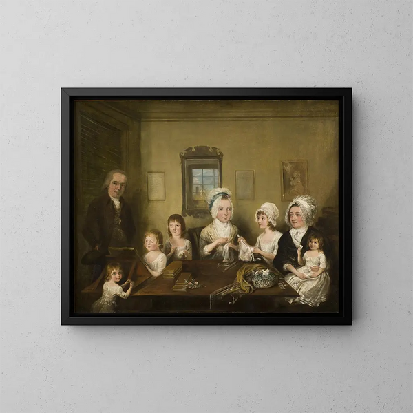 Portrait de la famille Latrobe de Fulneck - Elias Martin — inramlat konstverk på väggen