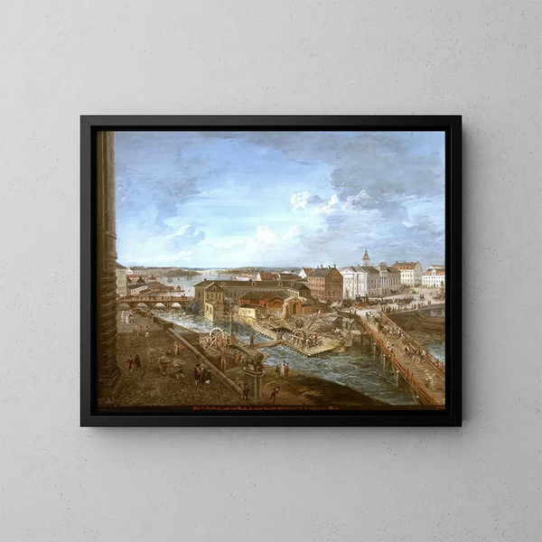 Vue de Stockholm depuis le château royal - Elias Martin — inramlat konstverk på väggen