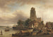 Vue de Dordrecht avec la Grote Kerk - Elias Pieter van Bommel — vy av konstverket