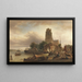 Vue de Dordrecht avec la Grote Kerk - Elias Pieter van Bommel — inramlat konstverk på väggen