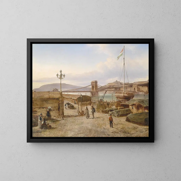 Vue sur Buda - Elias Pieter van Bommel — inramlat konstverk på väggen