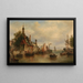 La vieille porte hanséatique sur la Meuse à Rotterdam - Elias Pieter van Bommel — inramlat konstverk på väggen