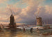 Plaisirs d'hiver sur la glace à l'extérieur d'une ville hollandaise - Elias Pieter van Bommel — vy av konstverket