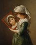 Julie Le Brun som tittar på sig själv i en spegel - Elisabeth Louise Vigée Le Brun — vy av konstverket
