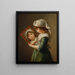 Julie Le Brun som tittar på sig själv i en spegel - Elisabeth Louise Vigée Le Brun — inramlat konstverk på väggen